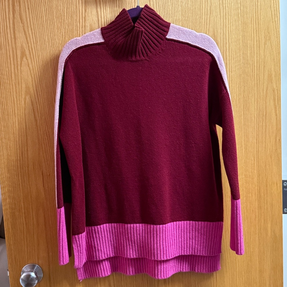 NWOT Boden Jessica Oversized Sweater Deep Wisteria, Colorblock size medium - Picture 7 of 8